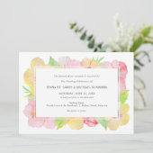 Tropische Waterverf Floral Hibiscus bruiloft (Staand voorkant)