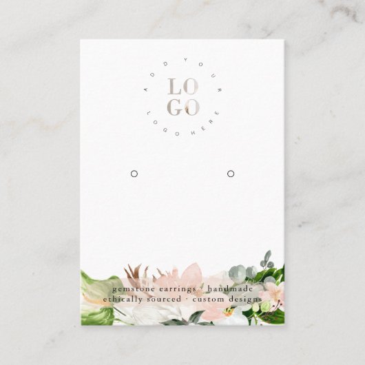 Tropische Waterverf Floral | Kaart voor beeldscher Visitekaartje (Voorkant)