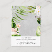 Tropische Waterverf Floral | Kaart voor beeldscher Visitekaartje (Achterkant)