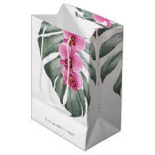Tropische Waterverf Floral Medium Cadeauzakje (Voorkant Gekanteld)
