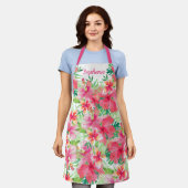 Tropische Waterverf Floral op maat Schort (Gedragen)