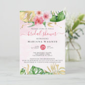 Tropische Waterverf Floral Vrijgezellenfeest Kaart (Staand voorkant)