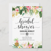 Tropische Waterverf Floral Vrijgezellenfeest Kaart (Voorkant)