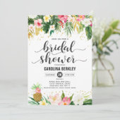 Tropische Waterverf Floral Vrijgezellenfeest Kaart (Staand voorkant)