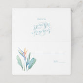 Tropische Waterverf Floral Wedding Plaatskaartje (Buitenkant ongevouwen)