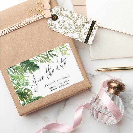 Tropische waterverf florale bloem, behalve de datu rechthoekige sticker (Geschenken)