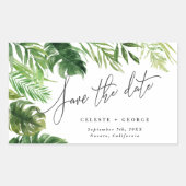 Tropische waterverf florale bloem, behalve de datu rechthoekige sticker (Voorkant)