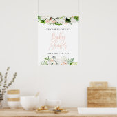 Tropische waterverf floreel baby shower welkom poster (Keuken)