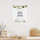 Tropische waterverf floreel baby shower welkom poster (Keuken)