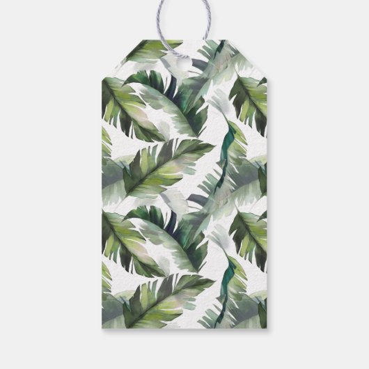 Tropische Waterverf Foliage bruiloft dank u Cadeaulabel (Achterkant)