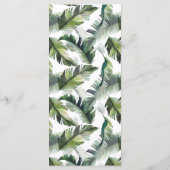 Tropische Waterverf Foliage Bruiloft Menu (Achterkant)