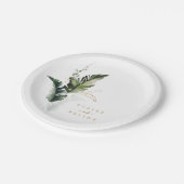 Tropische Waterverf Foliage Gold Wedding Papieren Bordje (Gekanteld)