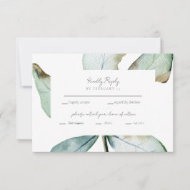 Tropische Waterverf Foliage Weddenschap RSVP Kaartje