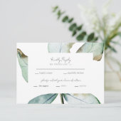 Tropische Waterverf Foliage Weddenschap RSVP Kaartje (Staand voorkant)