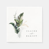 Tropische Waterverf Foliage Weddenschap Servet (Voorkant)