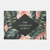 Tropische waterverf foliën florale deklaag deurmat (Voorkant)