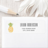 Tropische Waterverf Geel Groene anananaspotlood Etiket (Insitu)