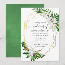 Tropische Waterverf Geometric Wedding Kaart
