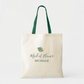 Tropische Waterverf Gepersonaliseerde bridesmaïde Tote Bag (Voorkant)