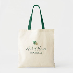 Tropische Waterverf Gepersonaliseerde bridesmaïde Tote Bag