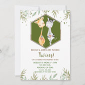 Tropische Waterverf Giraffe en Zebra Baby shower Kaart (Voorkant)