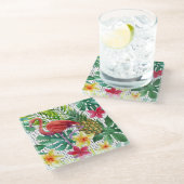 Tropische Waterverf Glazen Onderzetter (Schuin)