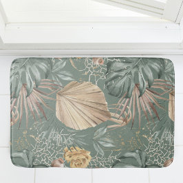 Tropische Waterverf Gold en groen lederen patroon Badmat