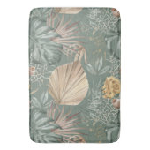 Tropische Waterverf Gold en groen lederen patroon Badmat (Voorkant Verticaal)