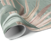 Tropische Waterverf Gold en groen lederen patroon Cadeaupapier (Rol Hoek)