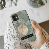 Tropische Waterverf Gold en groen lederen patroon Case-Mate iPhone Case