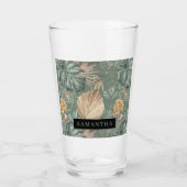 Tropische Waterverf Gold en groen lederen patroon Glas (Voorkant)