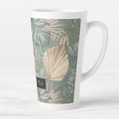 Tropische Waterverf Gold en groen lederen patroon Latte Mok (Rechts)