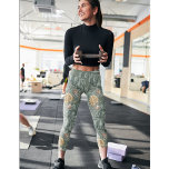 Tropische Waterverf Gold en groen lederen patroon Leggings<br><div class="desc">Tropische Waterverf Gold en groen lederen patroon</div>