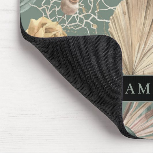 Tropische Waterverf Gold en groen lederen patroon Muismat (Hoek)