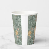 Tropische Waterverf Gold en groen lederen patroon Papieren Bekers (Rechts)