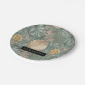 Tropische Waterverf Gold en groen lederen patroon Papieren Bordje (Gekanteld)