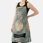 Tropische Waterverf Gold en groen lederen patroon Schort (Insitu)