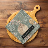 Tropische Waterverf Gold en groen lederen patroon Theedoek