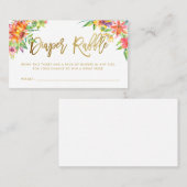 Tropische Waterverf Gold Script Luier Raffle Kaart Visitekaartje (Voorkant / Achterkant)