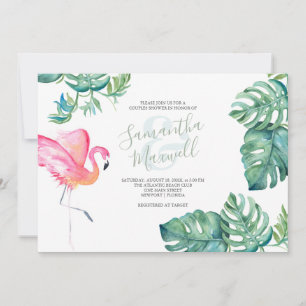 Tropische Waterverf Greenery Couples Shower