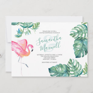 Tropische Waterverf Greenery Couples Shower