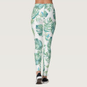 Tropische Waterverf Greenery Yoga Leggings (Achterkant)