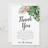 Tropische Waterverf groen Baby shower Bedankkaart (Voorkant)