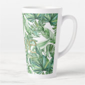Tropische Waterverf Groen Bladeren Gouden Liefde ( Latte Mok (Rechts)