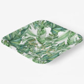 Tropische Waterverf Groen Bladeren Gouden Liefde ( Papieren Bordje (Gebogen)