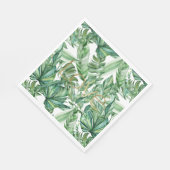 Tropische Waterverf Groen Bladeren Gouden Liefde ( Servet (Hoek)