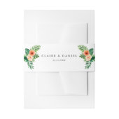 Tropische Waterverf groen bloemenbruiloft Uitnodigingen Wikkel (Voorkant Voorbeeld)
