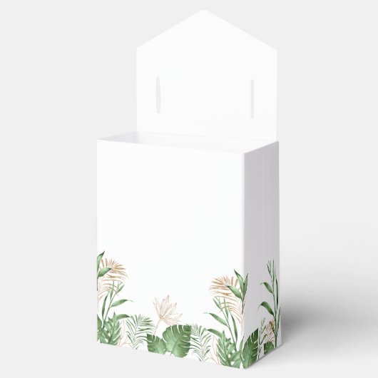 Tropische Waterverf groen & gouden zomer bruiloft Bedankdoosjes (Geopend)