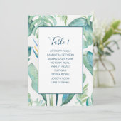 Tropische Waterverf groen zitplan Kaart (Staand voorkant)