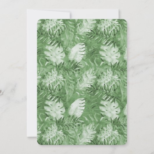 Tropische Waterverf Groene bladeren Verjaardag Kaart (Achterkant)